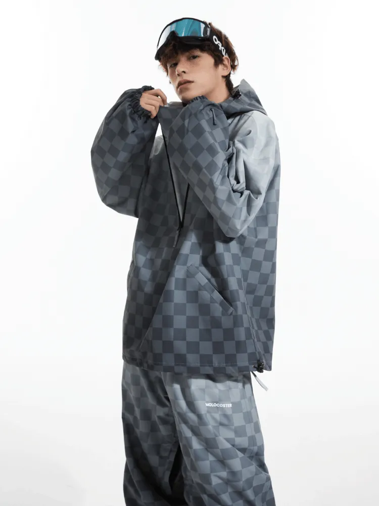 Molocoster 3L Gradient Chess Zipper Fleece Suit - Unisex