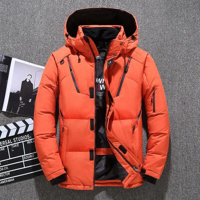 New Thermal Winter Ski Suit Men Windproof Skiing Down Jacket and Bibs Pants Set Male Snow Costume Snowboard Wear Overalls