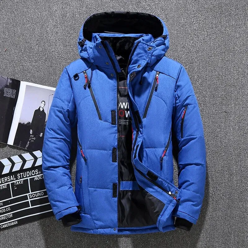 New Thermal Winter Ski Suit Men Windproof Skiing Down Jacket and Bibs Pants Set Male Snow Costume Snowboard Wear Overalls