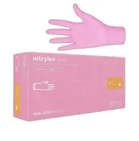 Nitrile powder-free gloves Nitrylex Mercator size XS (Pink) Nitrile powder-free gloves Nitrylex Mercator size XS (Pink)