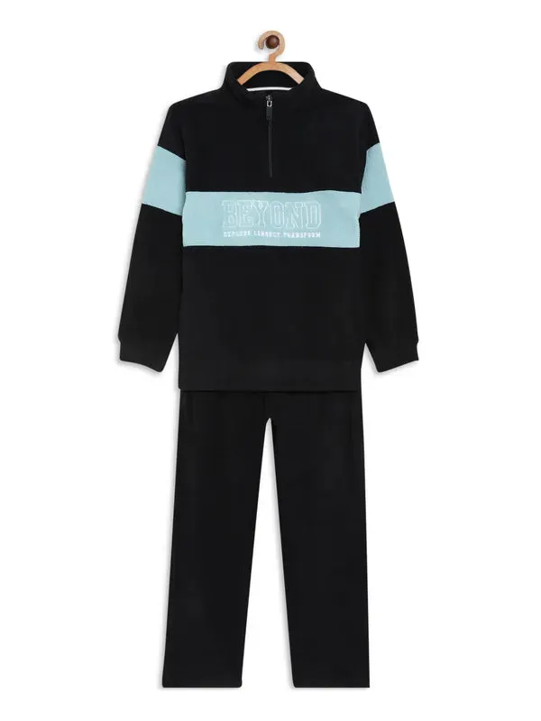 Octave Boys Black  Blue Colourblocked Tracksuits