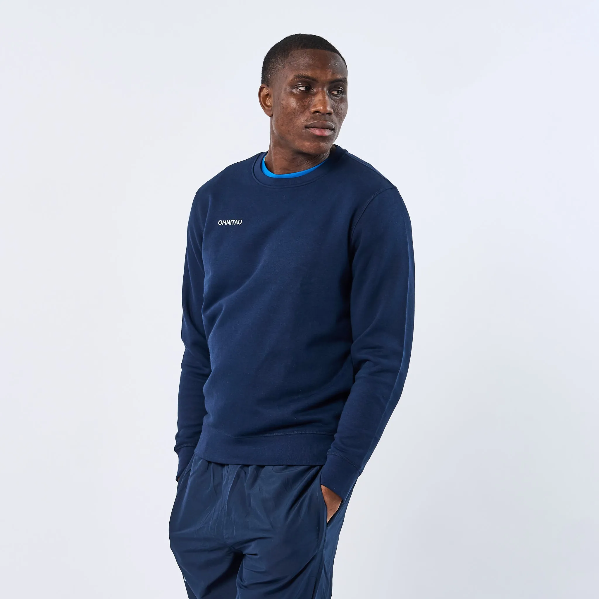 Omnitau Adult's Team Sports Crew Neck Cotton Sweatshirt - French Navy