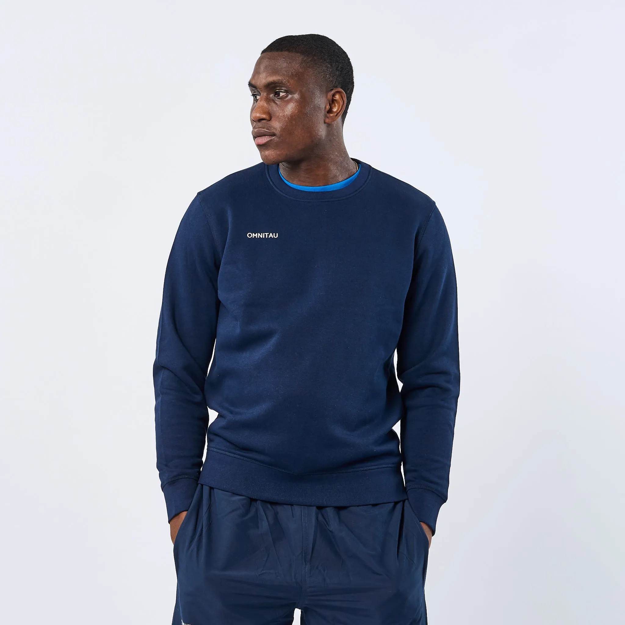Omnitau Adult's Team Sports Crew Neck Cotton Sweatshirt - French Navy