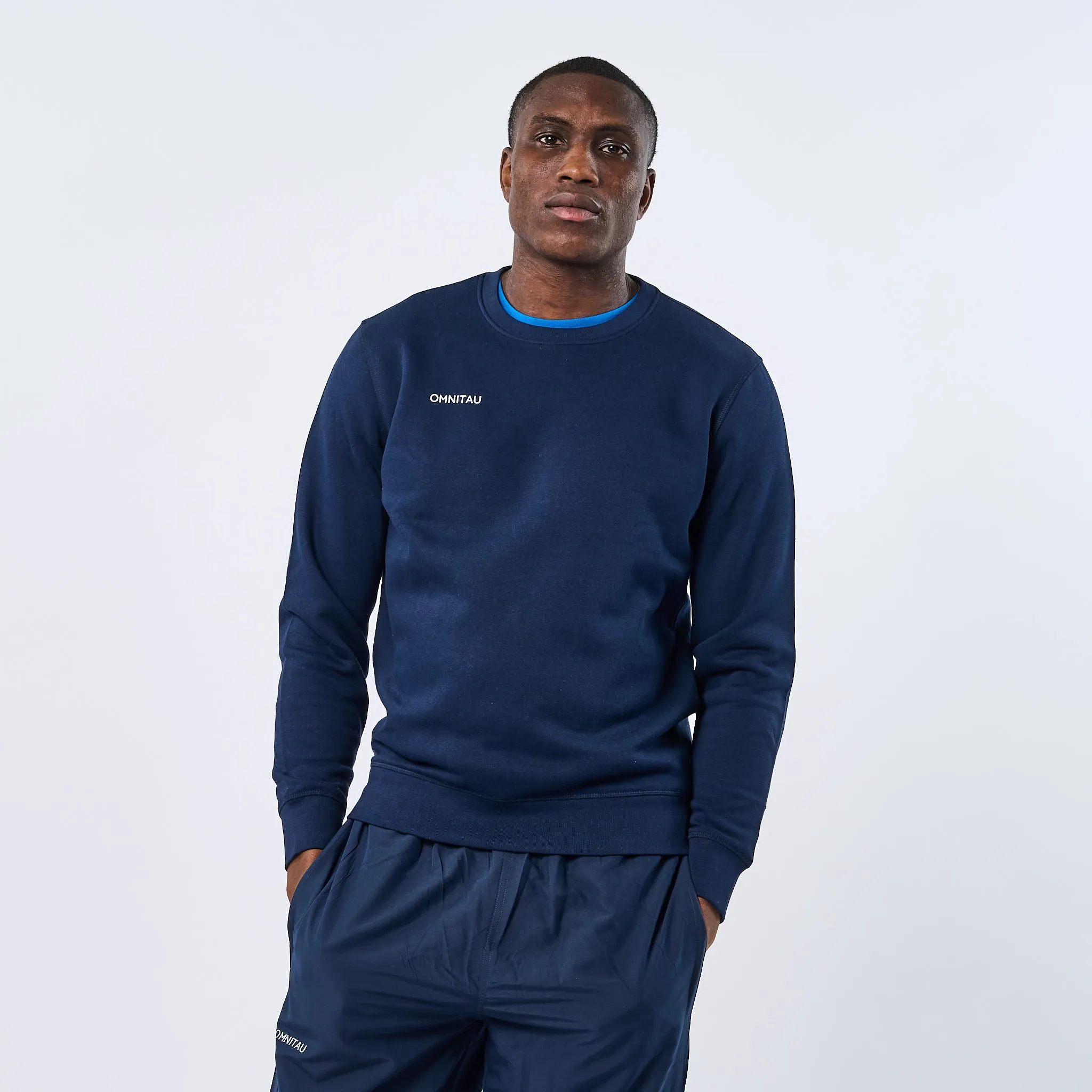 Omnitau Adult's Team Sports Crew Neck Cotton Sweatshirt - French Navy