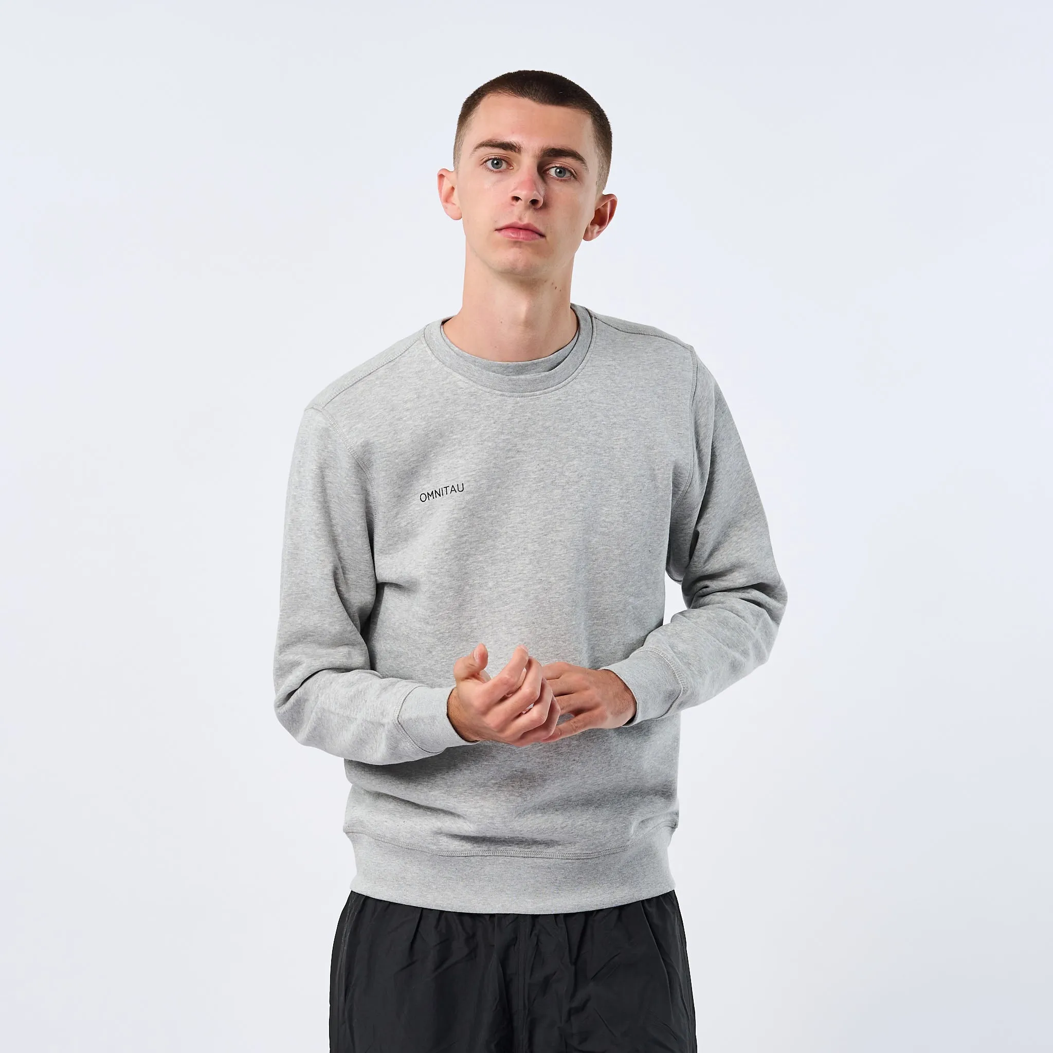 Omnitau Adult's Team Sports Crew Neck Cotton Sweatshirt - Heather Grey