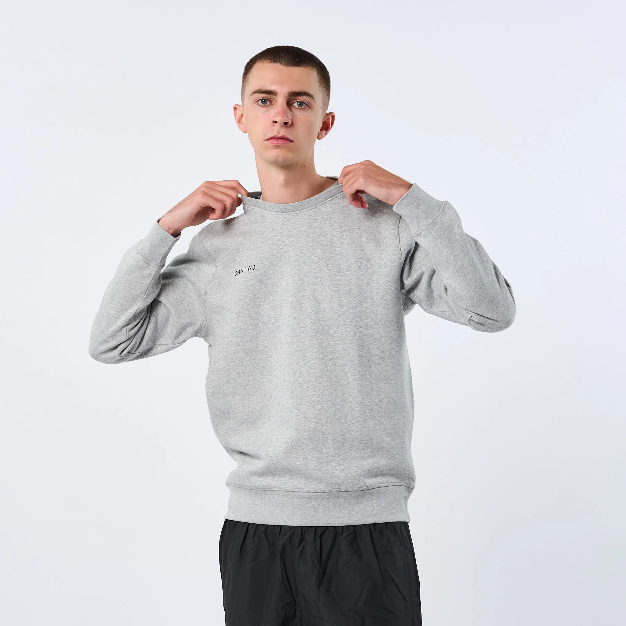 Omnitau Adult's Team Sports Crew Neck Cotton Sweatshirt - Heather Grey