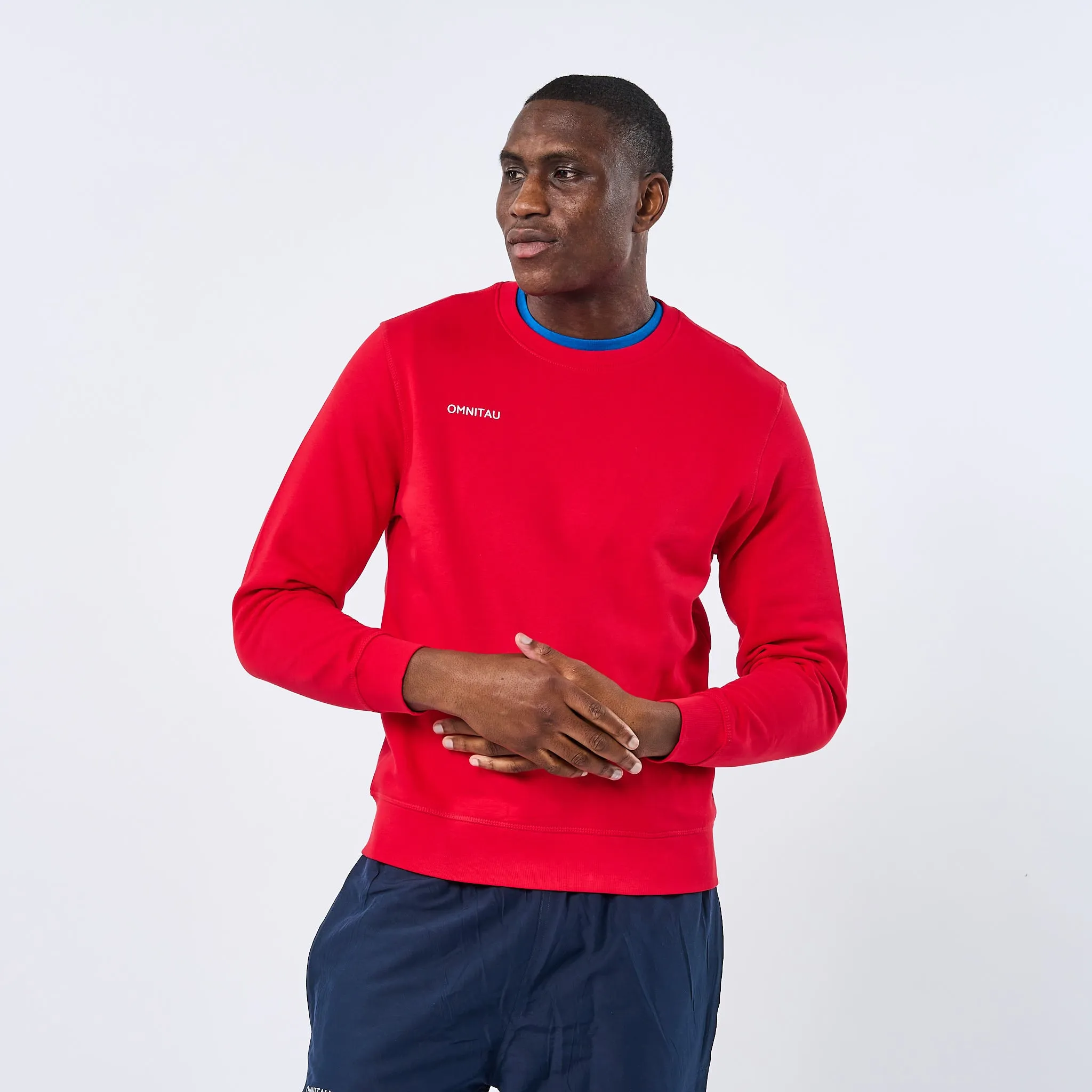 Omnitau Adult's Team Sports Crew Neck Cotton Sweatshirt - Red