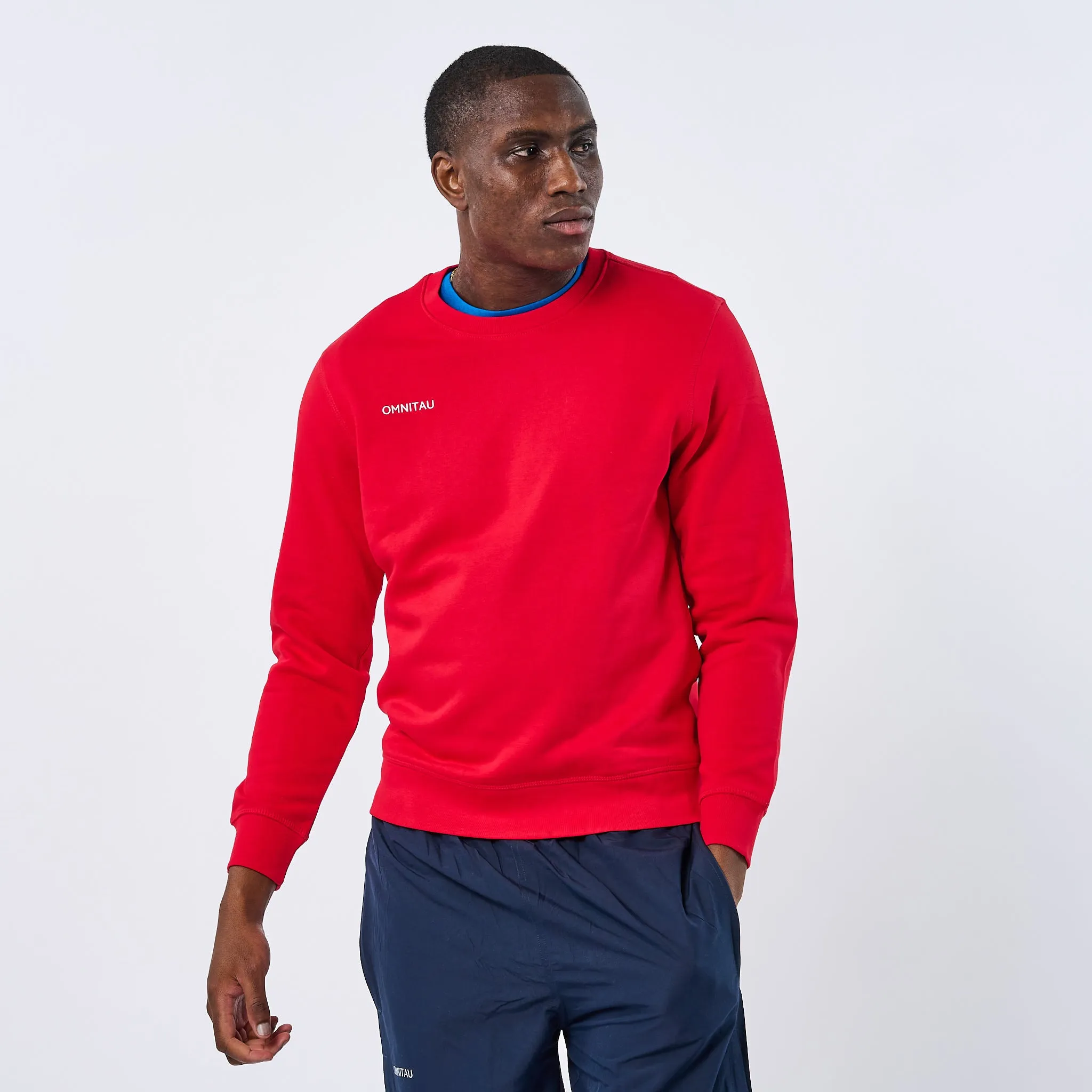 Omnitau Adult's Team Sports Crew Neck Cotton Sweatshirt - Red
