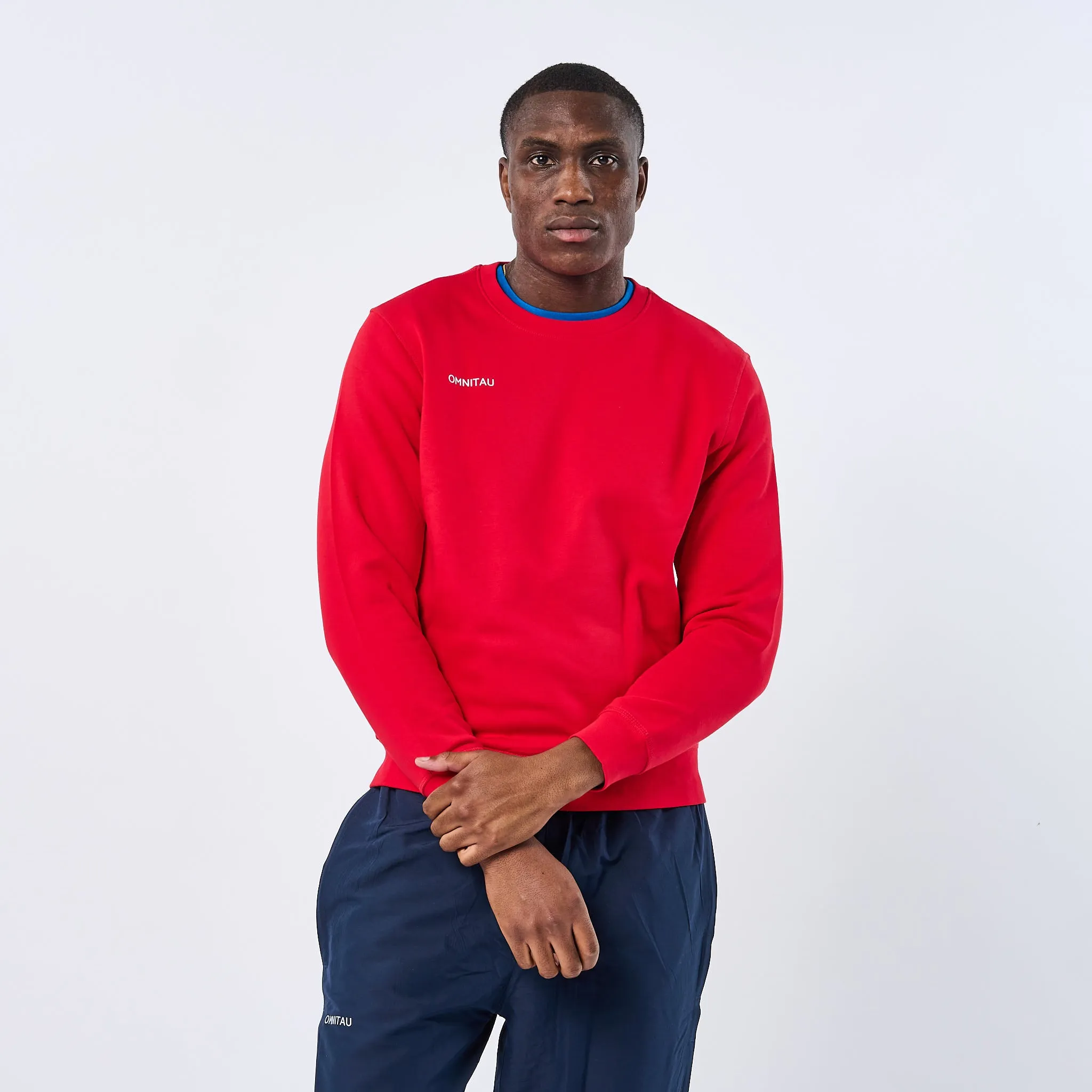 Omnitau Adult's Team Sports Crew Neck Cotton Sweatshirt - Red