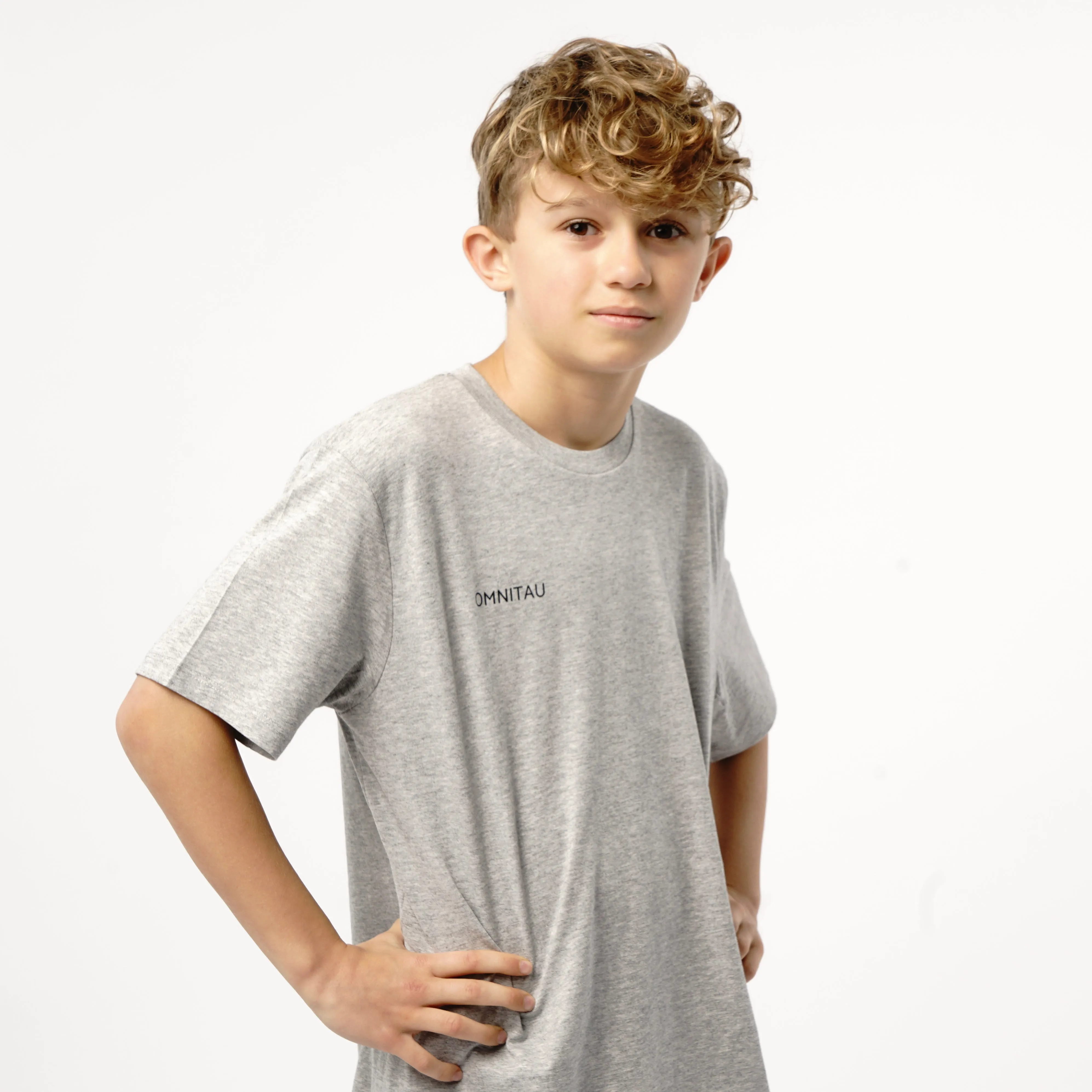 Omnitau Kid's Team Sports Organic Cotton T-Shirt - Heather Grey