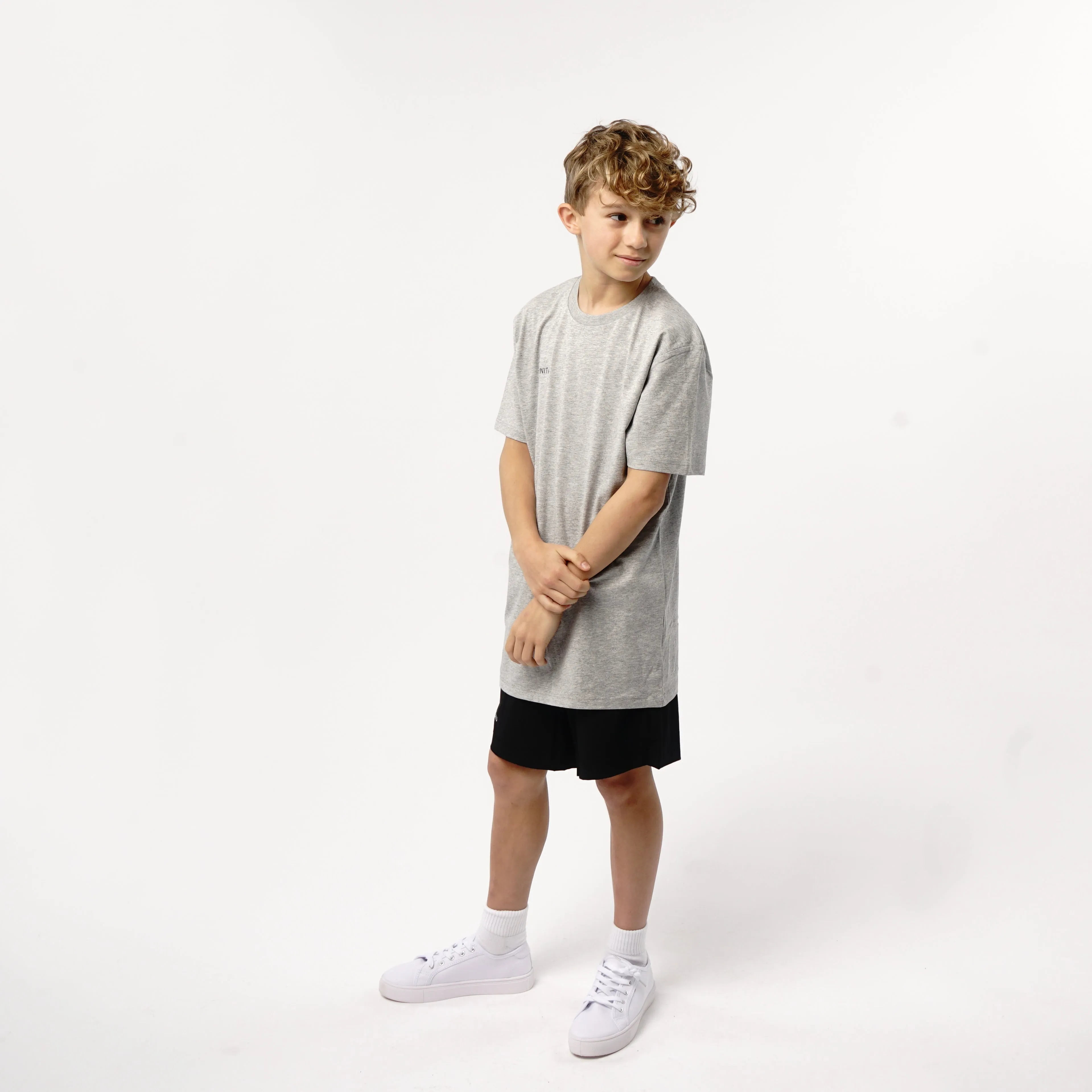 Omnitau Kid's Team Sports Organic Cotton T-Shirt - Heather Grey