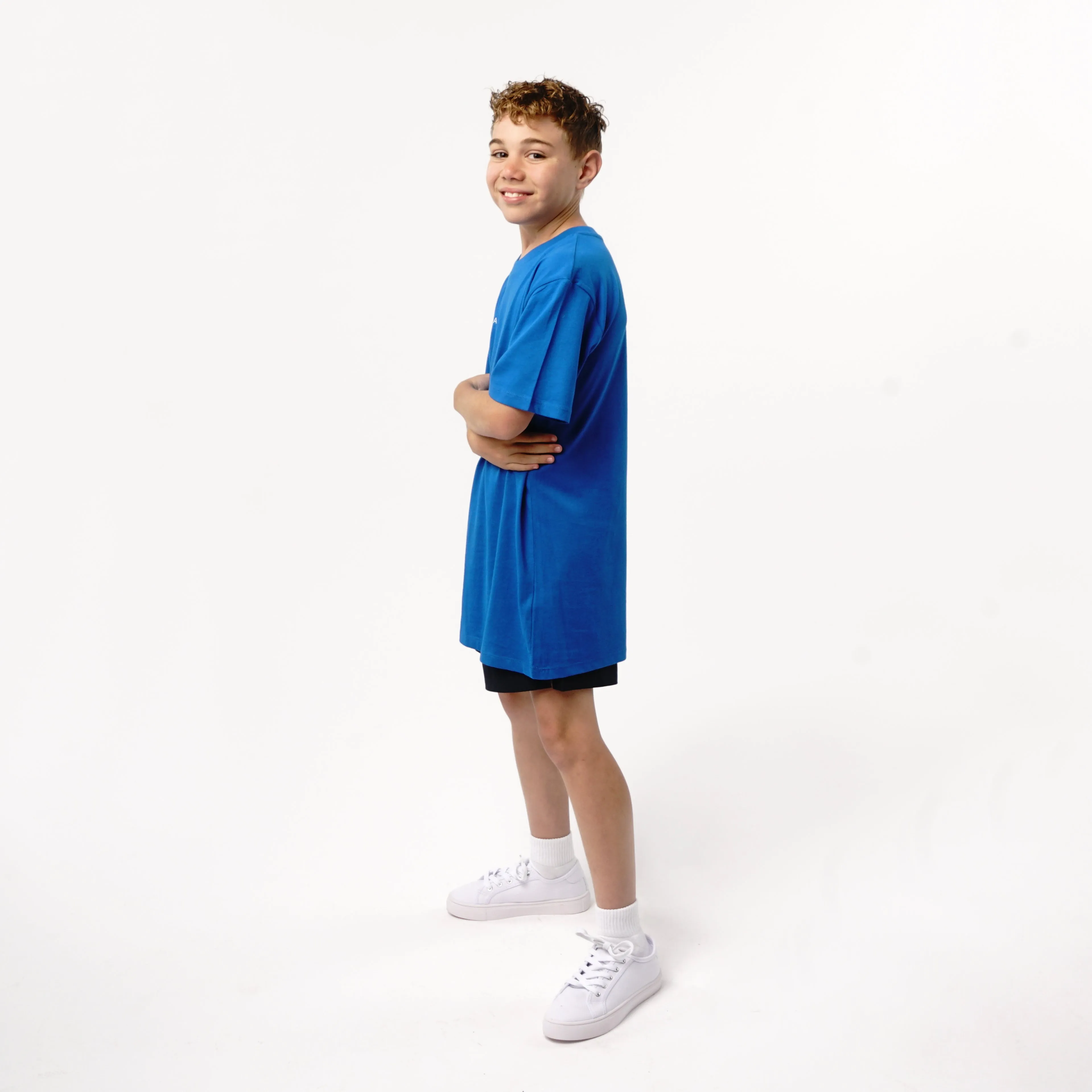 Omnitau Kid's Team Sports Organic Cotton T-Shirt - Royal Blue