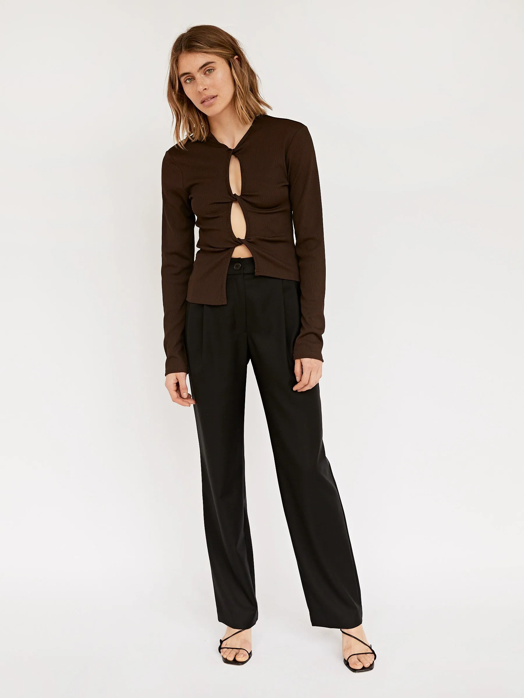 Open Twist Long Sleeve Top