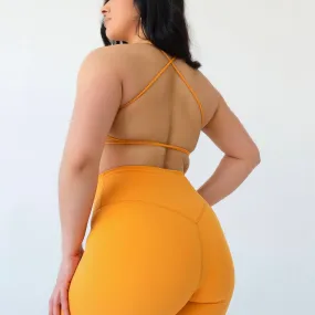 Orange Seamless Thin Strap Backless Top Orange Seamless Thin Strap Backless Top