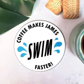 Personalised Coaster Gift For Swimmers Personalised Coaster Gift For Swimmers