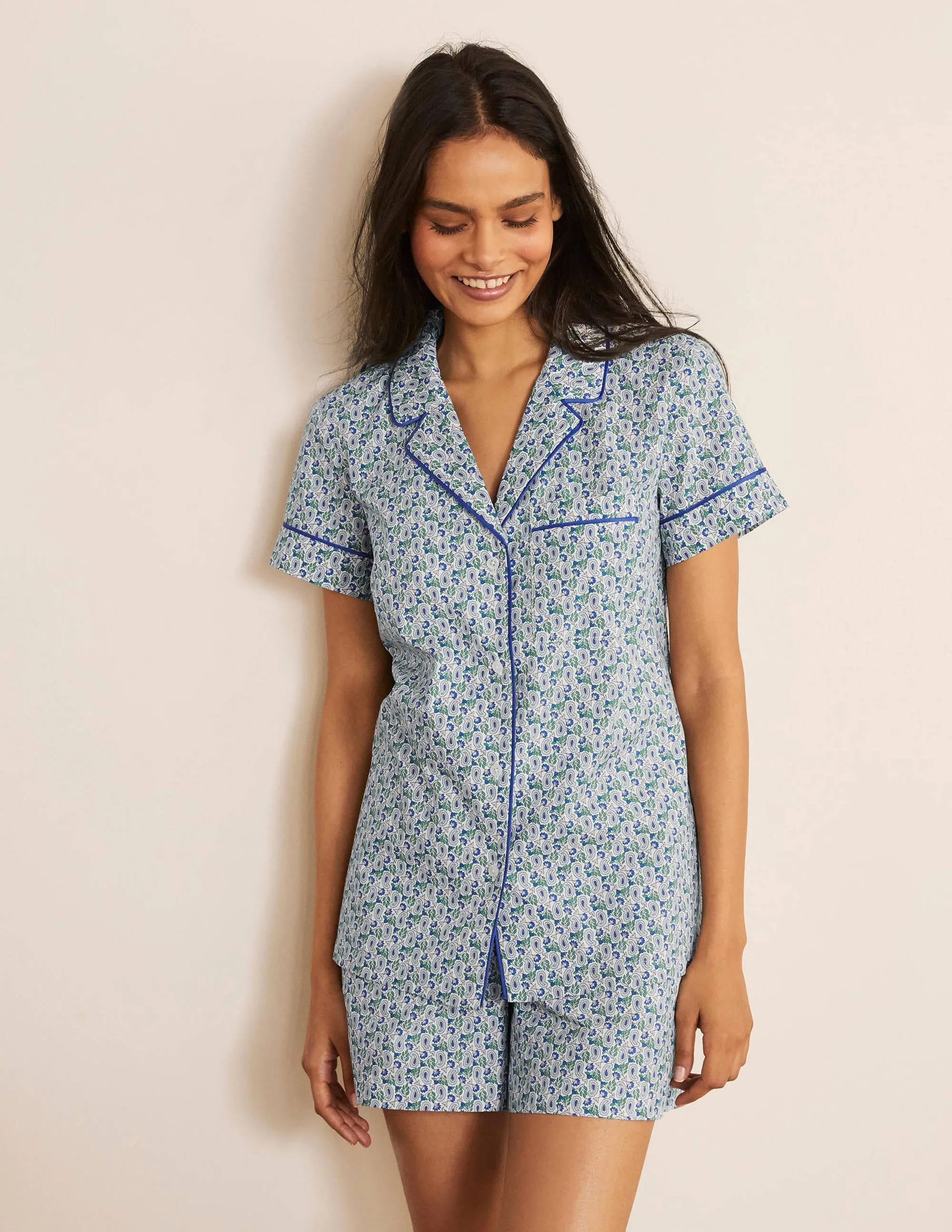 Phoebe PJ Shirt-Ivory, Pretty Paisely