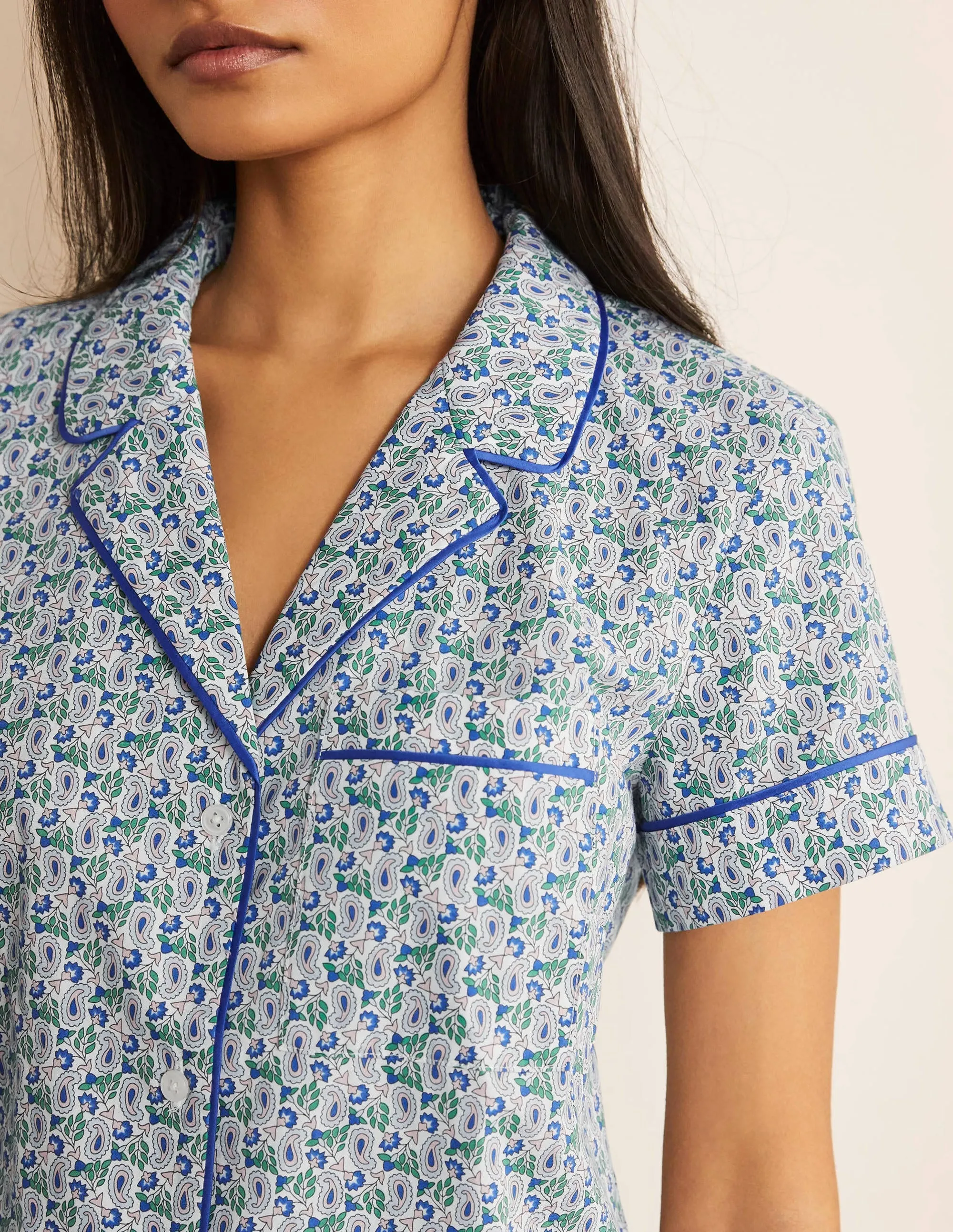 Phoebe PJ Shirt-Ivory, Pretty Paisely