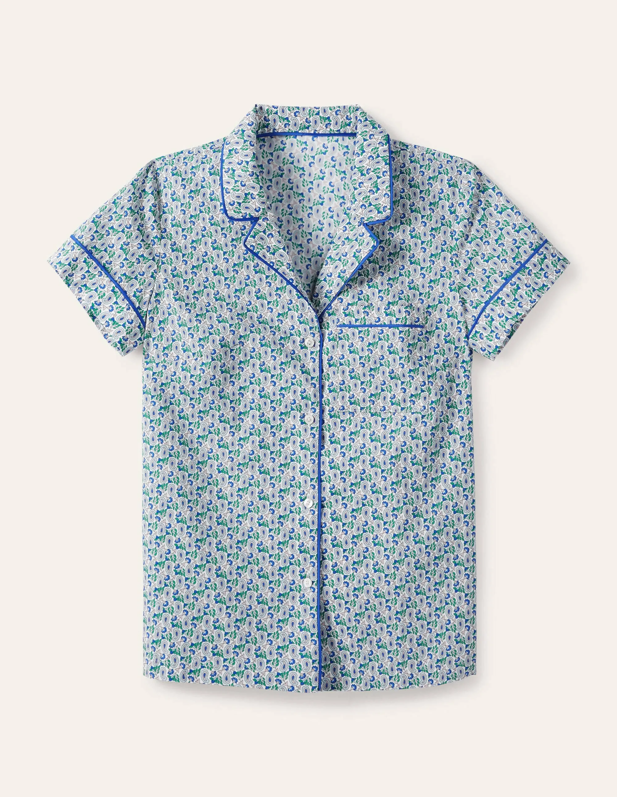 Phoebe PJ Shirt-Ivory, Pretty Paisely