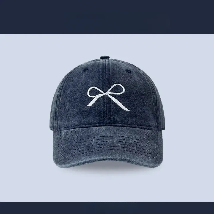 Ribbon Bow Embroidered Baseball Caps