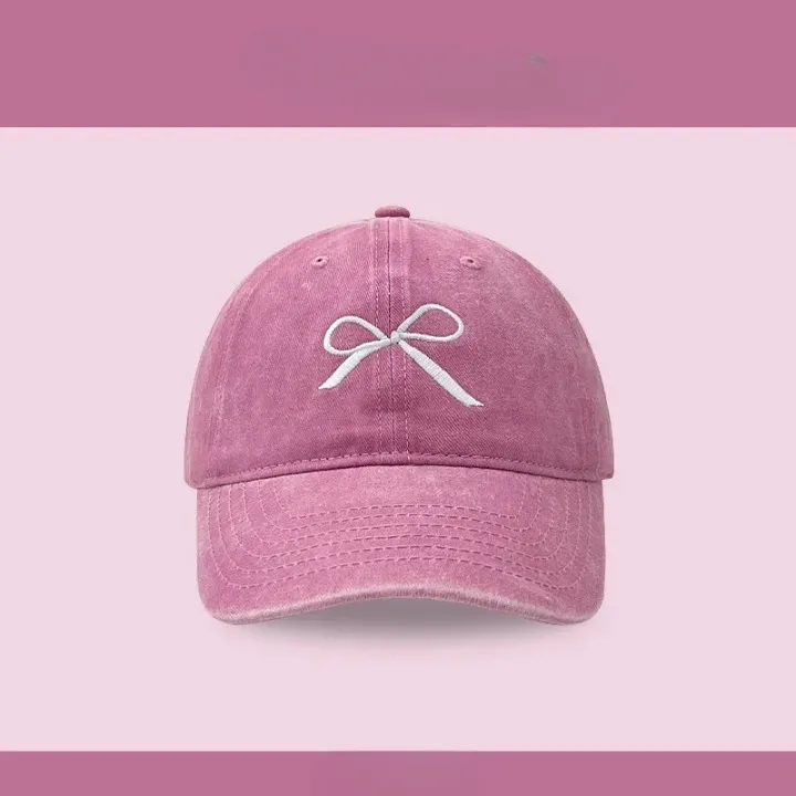 Ribbon Bow Embroidered Baseball Caps