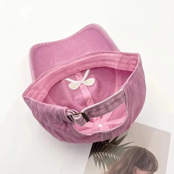 Ribbon Bow Embroidered Baseball Caps