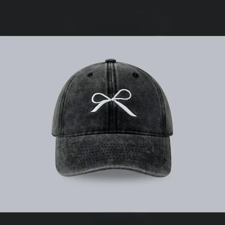 Ribbon Bow Embroidered Baseball Caps