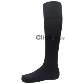 School Uniform Football Socks 1 & 2 Pairs Unisex Youth Size 4-6 Soccer Hockey Rugby KneeHigh -Black
