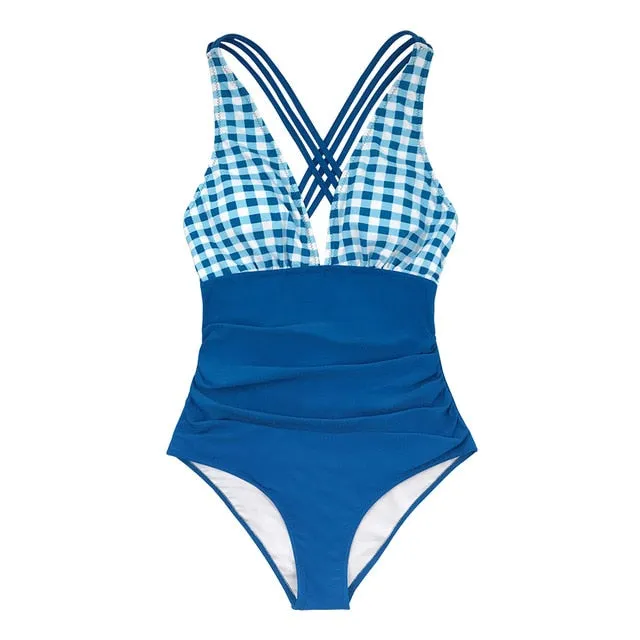 Sexy Ladies' V-neck Crisscross Back Swimwear