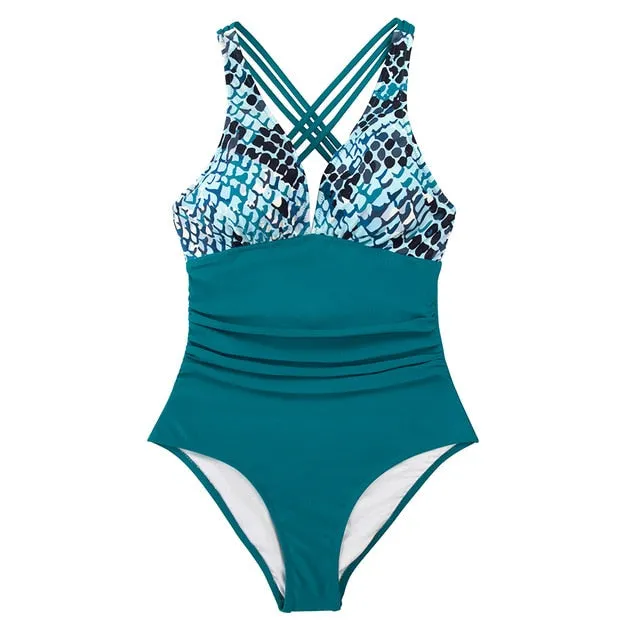 Sexy Ladies' V-neck Crisscross Back Swimwear
