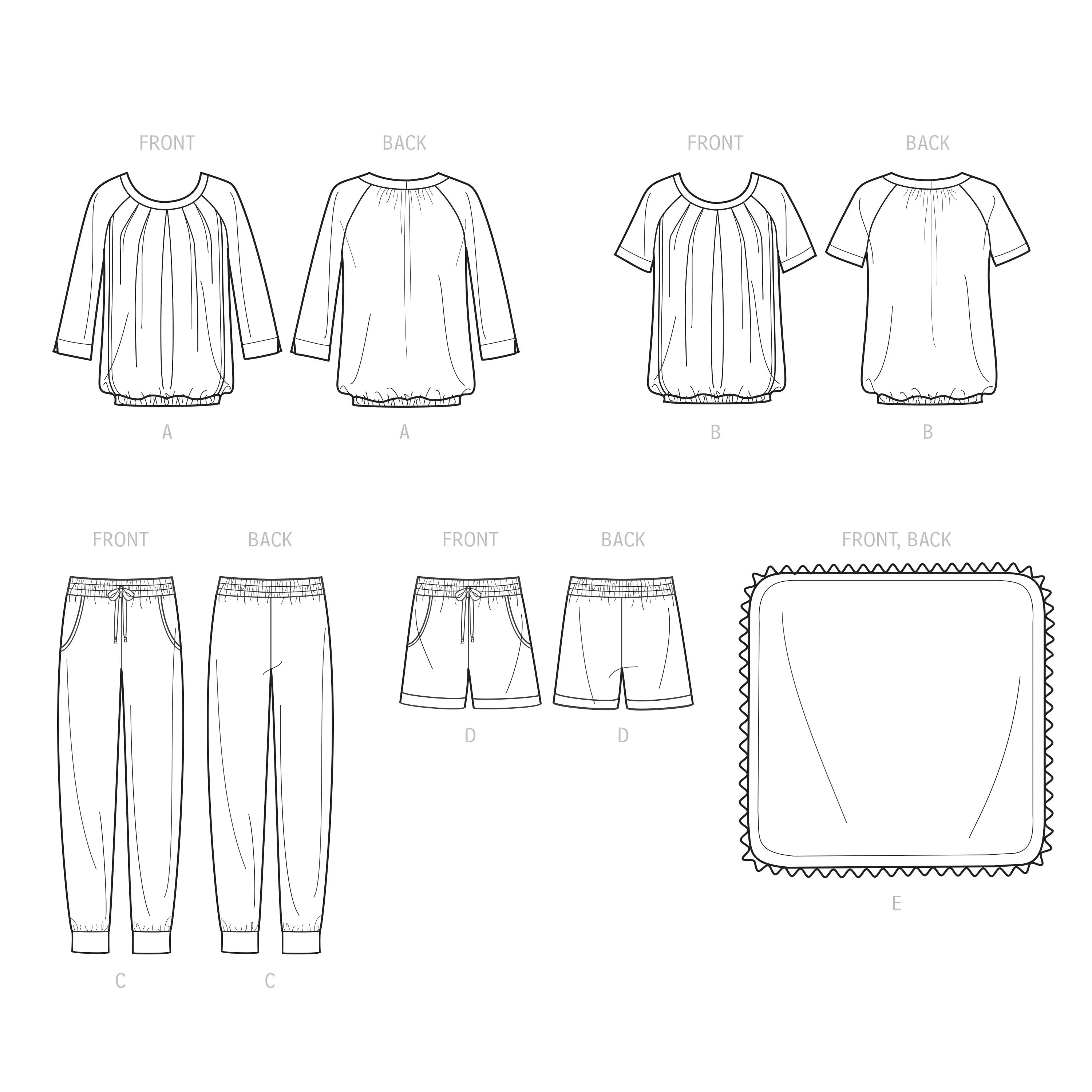 Simplicity 9556 Misses' Nursing Tops, Pants, Shorts and Blanket pattern