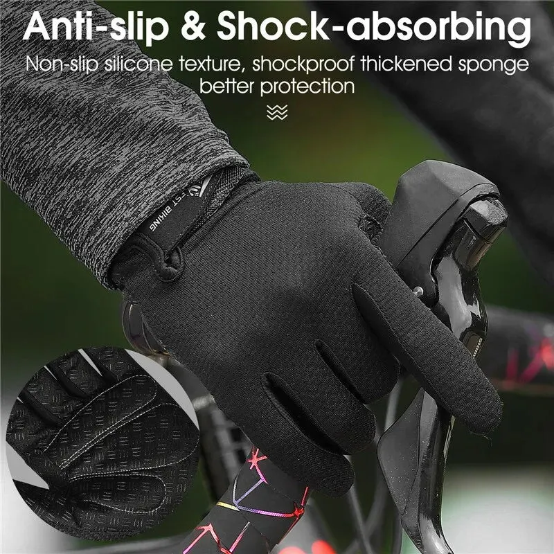Summer Cycling Gloves Full Finger MTB Bike Gloves Touch Screen Non Slip Silicone Palm Driving Riding Gloves