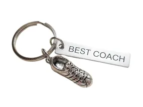 Track Coach Appreciation or Student Gift • Custom Engraved Steel Tag Keychain with Running Shoe Charm | Jewelry Everyday Track Coach Appreciation or Student Gift • Custom Engraved Steel Tag Keychain with Running Shoe Charm | Jewelry Everyday