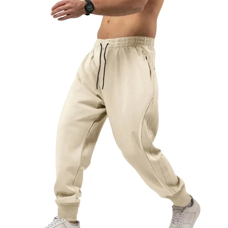 Wiaofellas  -  Casual Sweatpants For Men  Sports Fitness Loose Straight Trousers Running Pants Male Spring Fashion Lace-up Mid Waist Long Pant