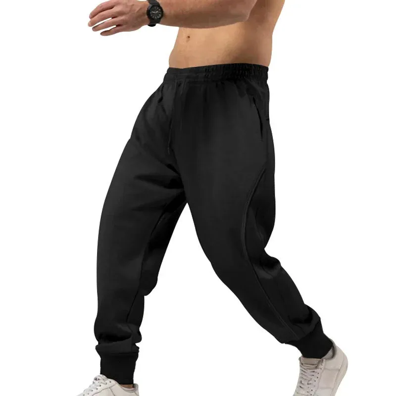 Wiaofellas  -  Casual Sweatpants For Men  Sports Fitness Loose Straight Trousers Running Pants Male Spring Fashion Lace-up Mid Waist Long Pant