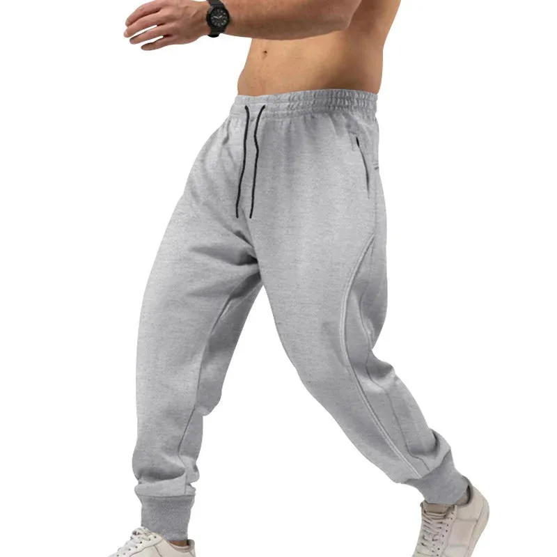 Wiaofellas  -  Casual Sweatpants For Men  Sports Fitness Loose Straight Trousers Running Pants Male Spring Fashion Lace-up Mid Waist Long Pant