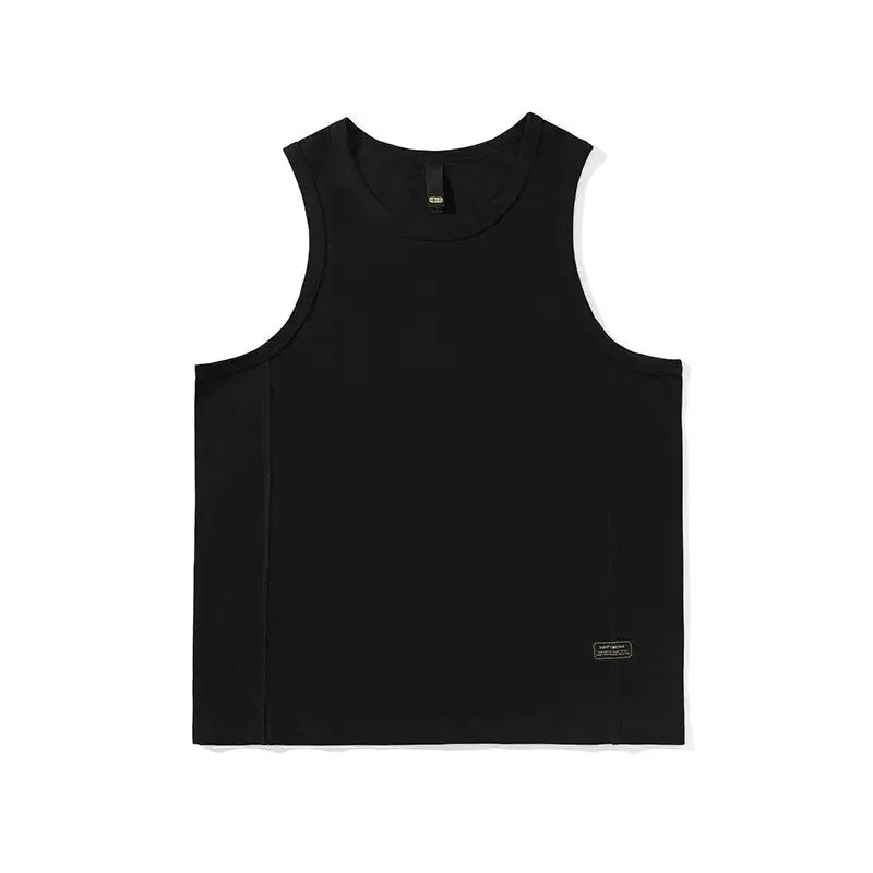 WIAOFELLAS  -  Summer Retro Solid Vest Trousers Suit Fashion Loose Casual Sports Sleeveless Bottoming Sweatshirt Trousers Set Male Clothes