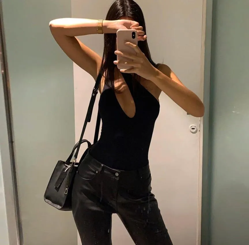 Women Bodysuit Swimsuit One Shoulder Hollow Out