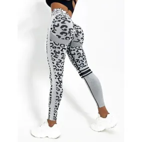 Women Leopard Seamless Yoga Pants High Waist Lifting Hip