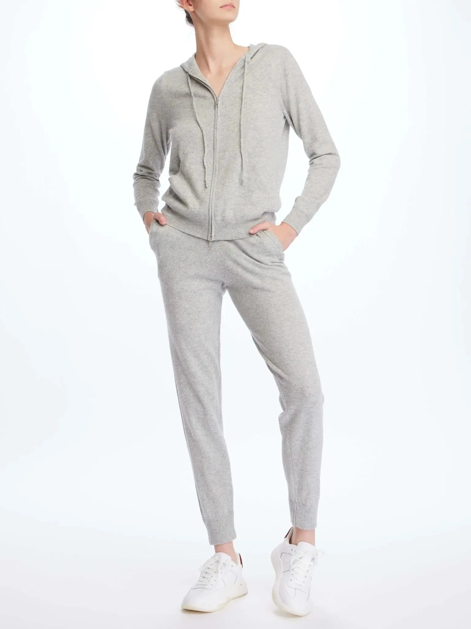 Women's Cashmere Hoodie In Grey