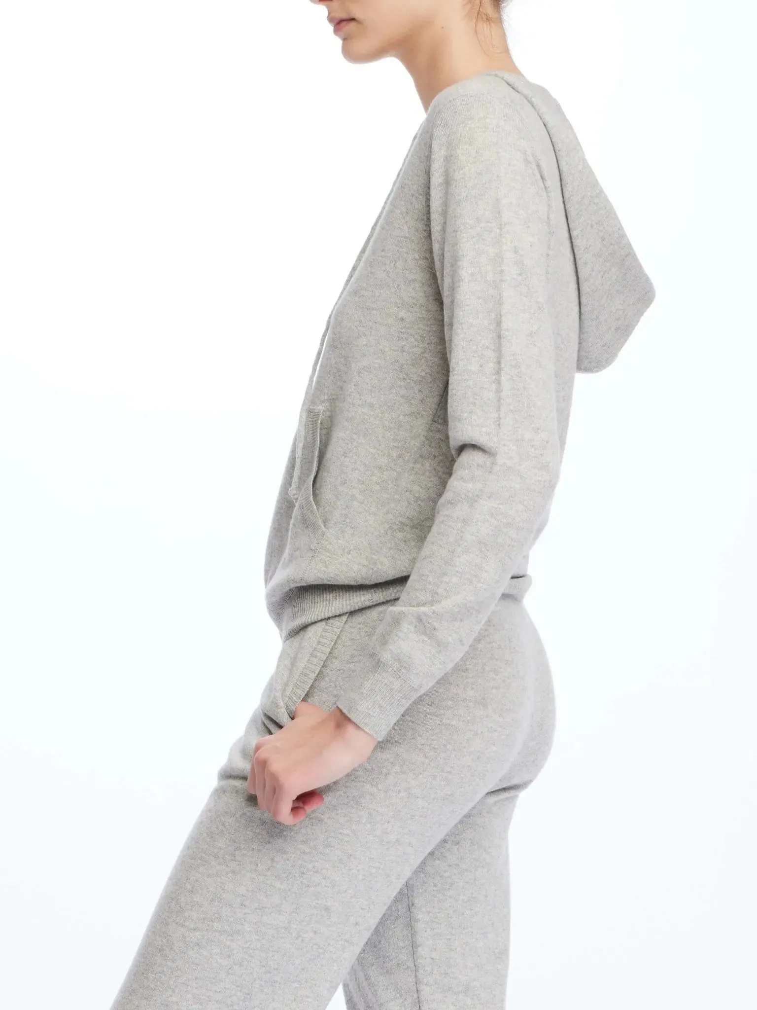 Women's Cashmere Hoodie In Grey