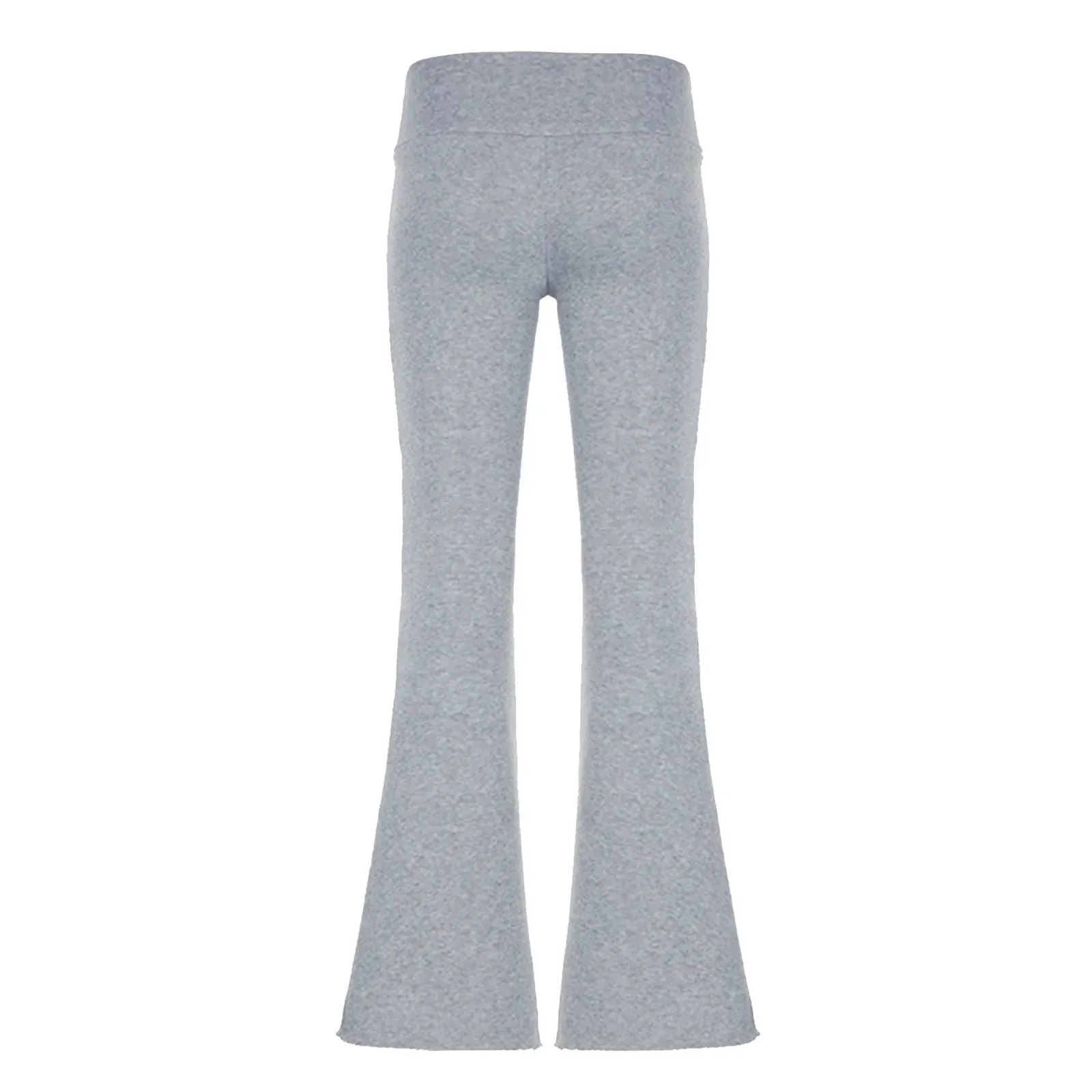 Womens Folding Yoga Long Pants Solid Color Wide Leg Fit