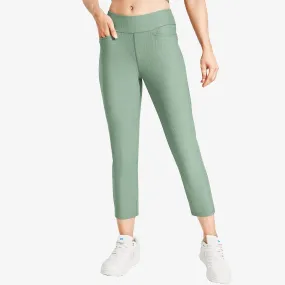 Women's High-Waisted Ribbed Capri Legging Yoga Pants